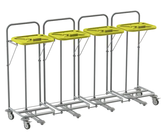 VK 80 - 4N vozík na třídění odpadu a prádla, nožní otevírání plast - VK - žlutý